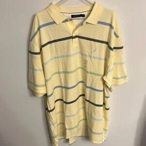 EUC Nautica Yellow Polo T-Shirt Size XXL Chest 52" 100% Cotton